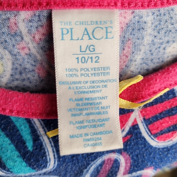 Children's Place blue and pink heart nightgown size L 10/12 - Picture 8 of 9